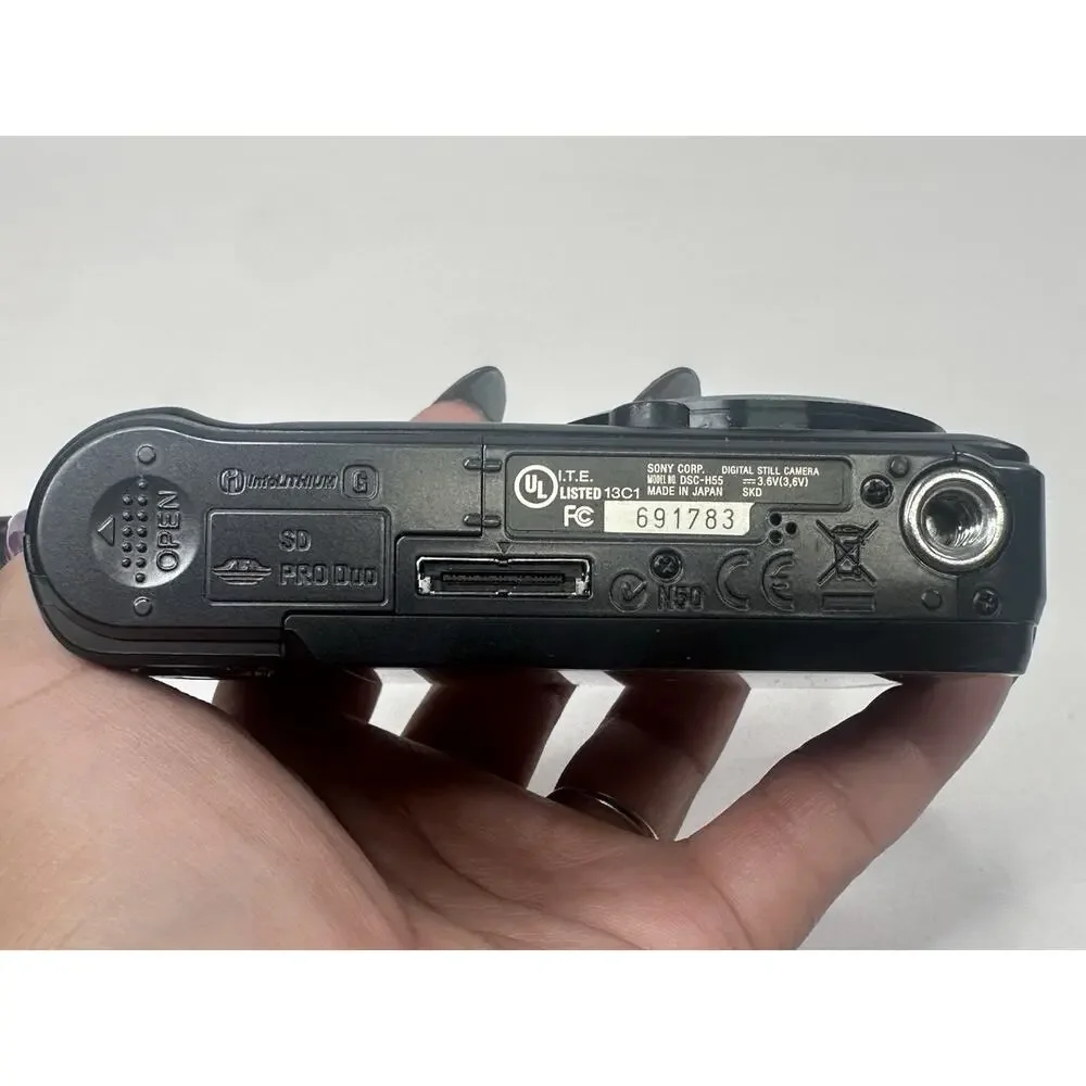 Sony Cyber-shot DSC-H55 Digital Camera 10x Zoom Black Charger Battery Bag Tested